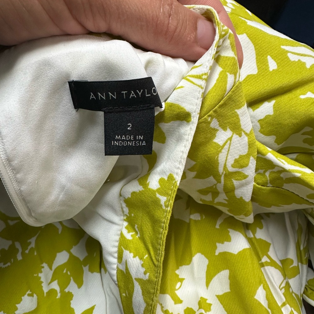 Ann Taylor Green and White Midi Dress - Picture 3 of 3